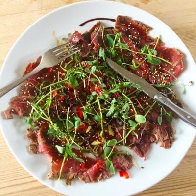 Seared Beef Carpaccio With Asian Salad