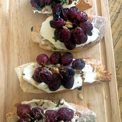 Grape & lemon ricotta toast