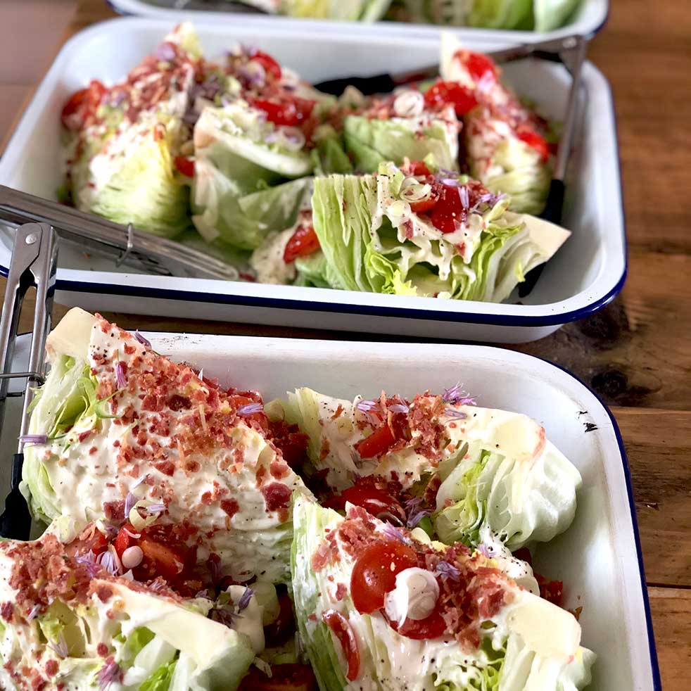 Wedge salad with ranch dressing