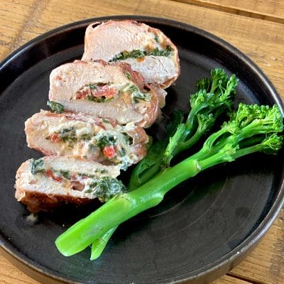 Proscuitto wrapped & stuffed chicken fillet