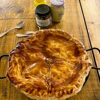 Sausage, sage & apple pie