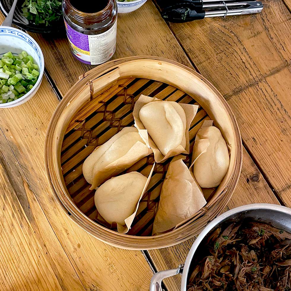 Light and fluffy steamed bao buns
