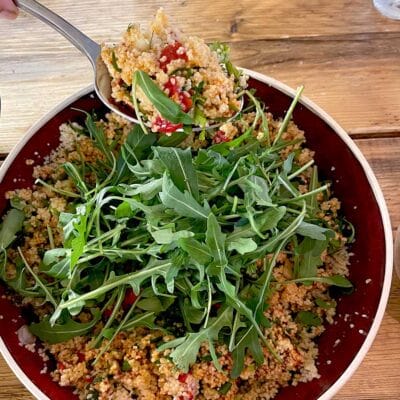 Herby harissa couscous salad