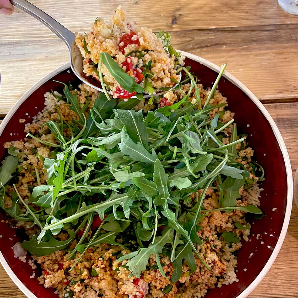 Herby harissa couscous salad