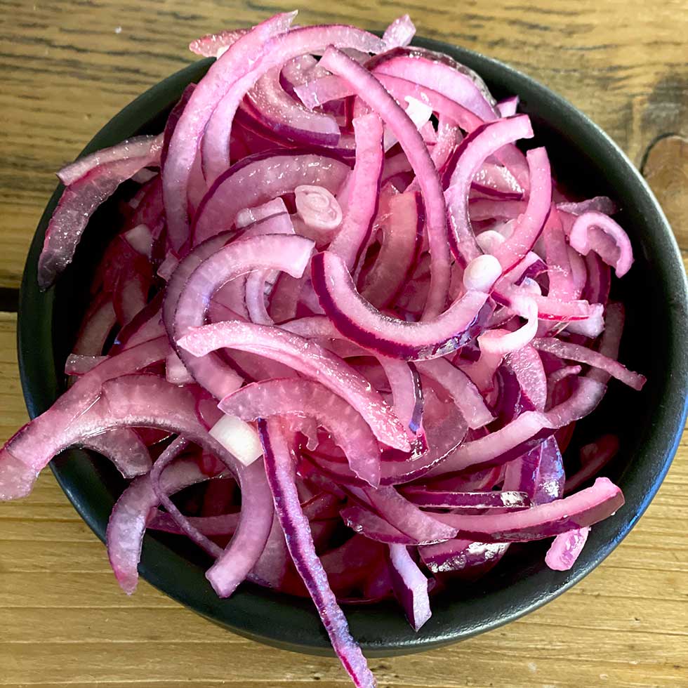 Lime pickled red onions