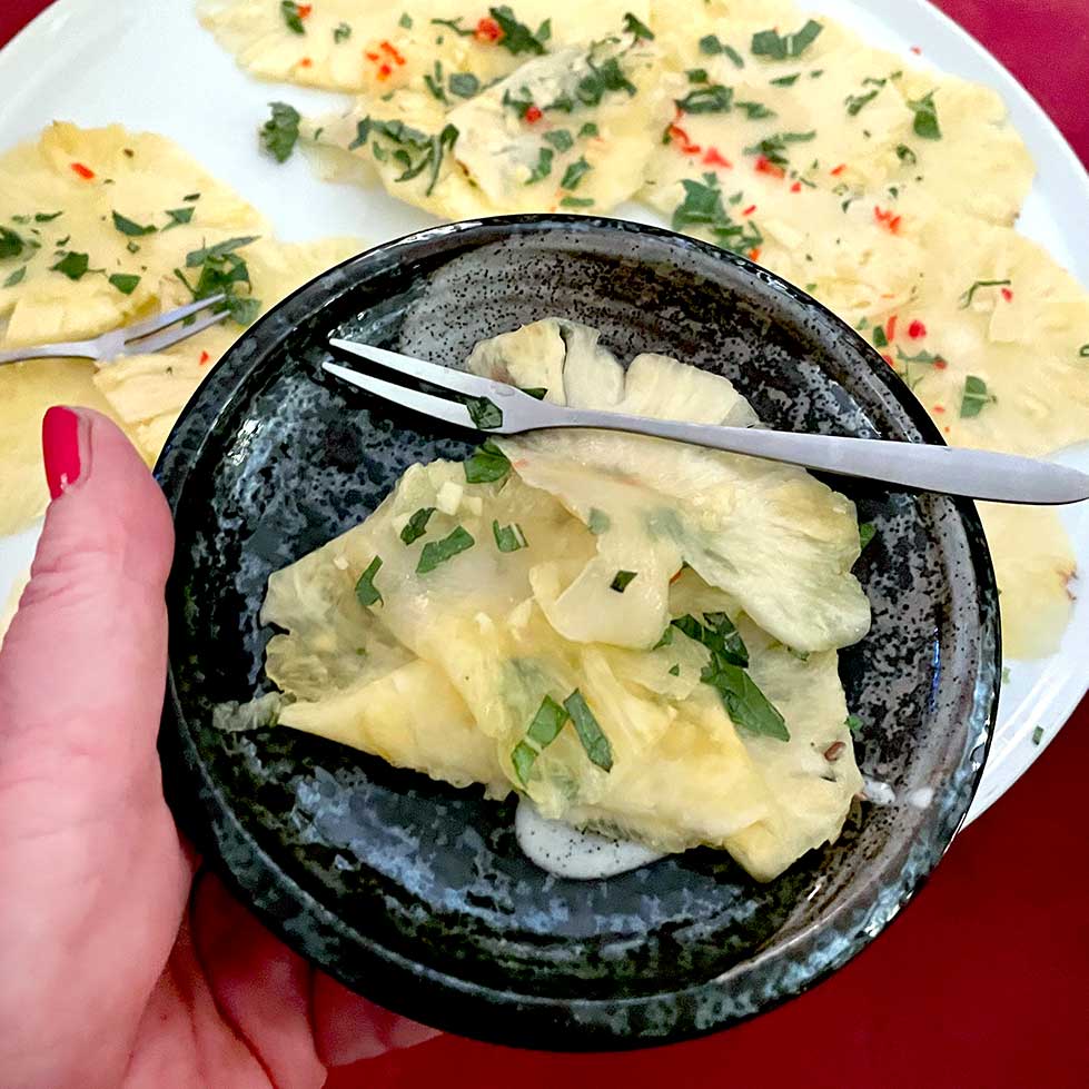 Pineapple and chilli carpaccio