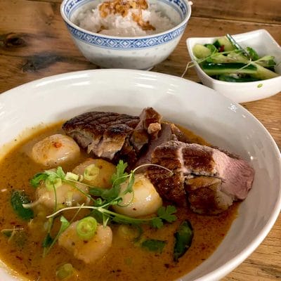 Thai duck and lychee curry