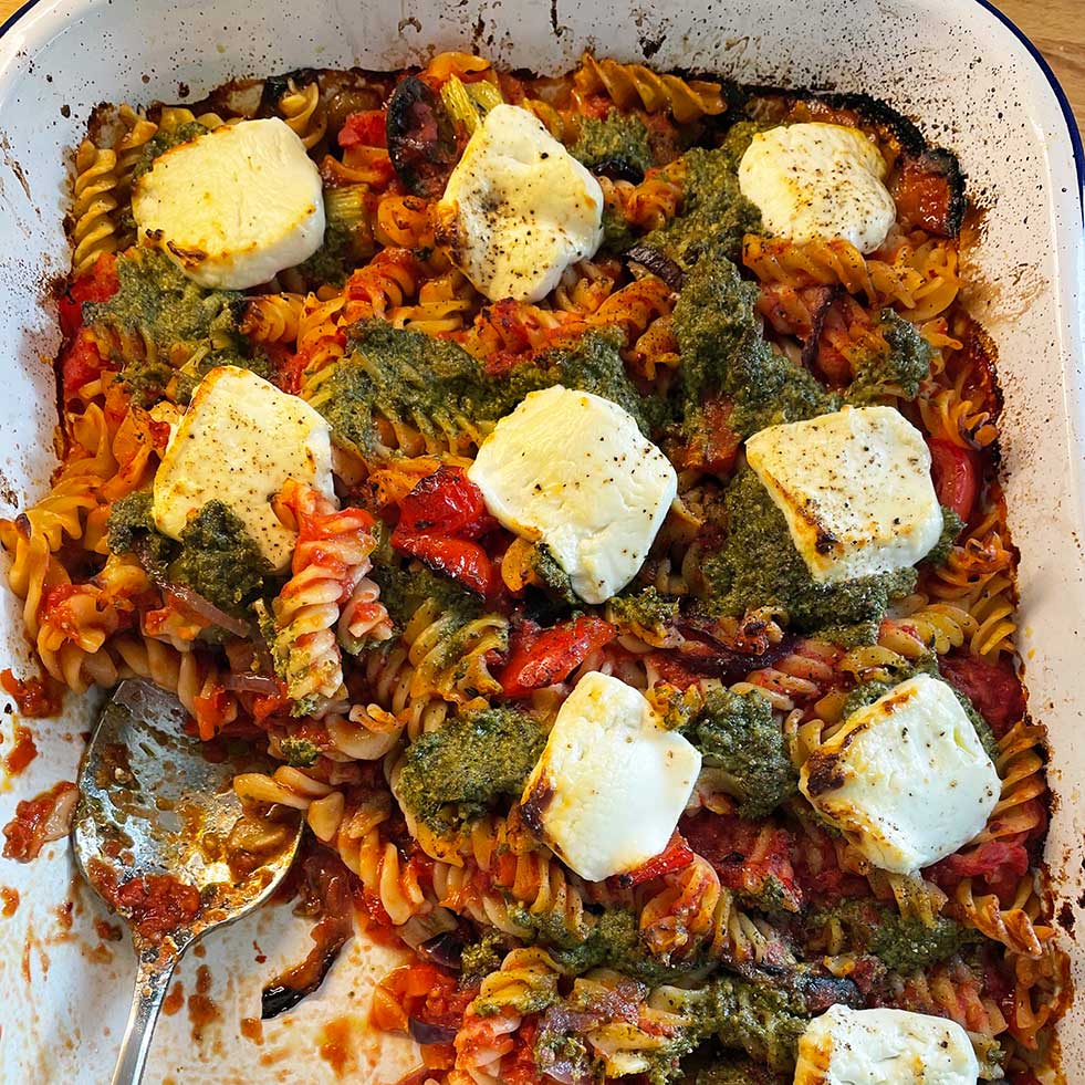 goats cheese tray bake