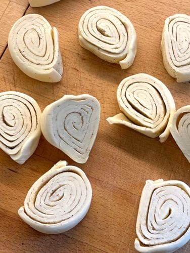 Cardamom custard tarts rolled and sliced