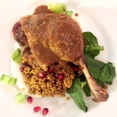 Confit duck with fesenjan sauce