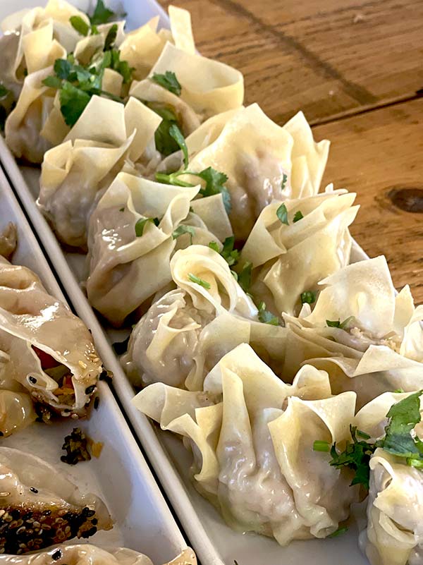 Siu mai dumplings served