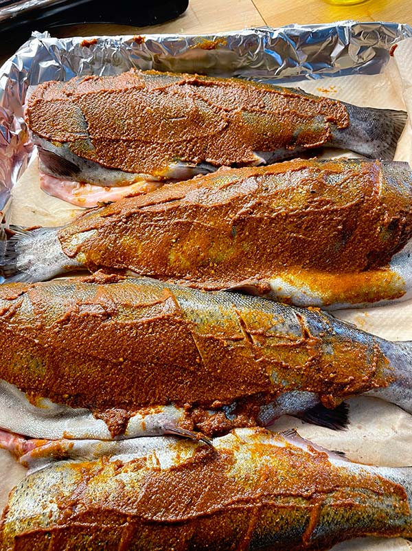 Whole masala fish curing
