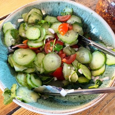 Hot, sweet and sour cucumber salad