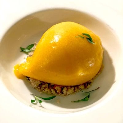 Mango and lime sorbet