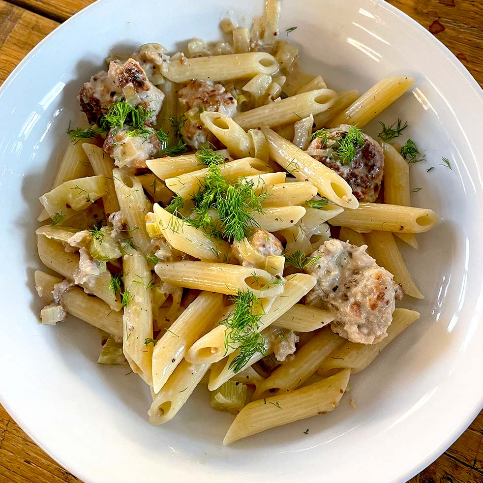 Sausage sage and fennel pasta
