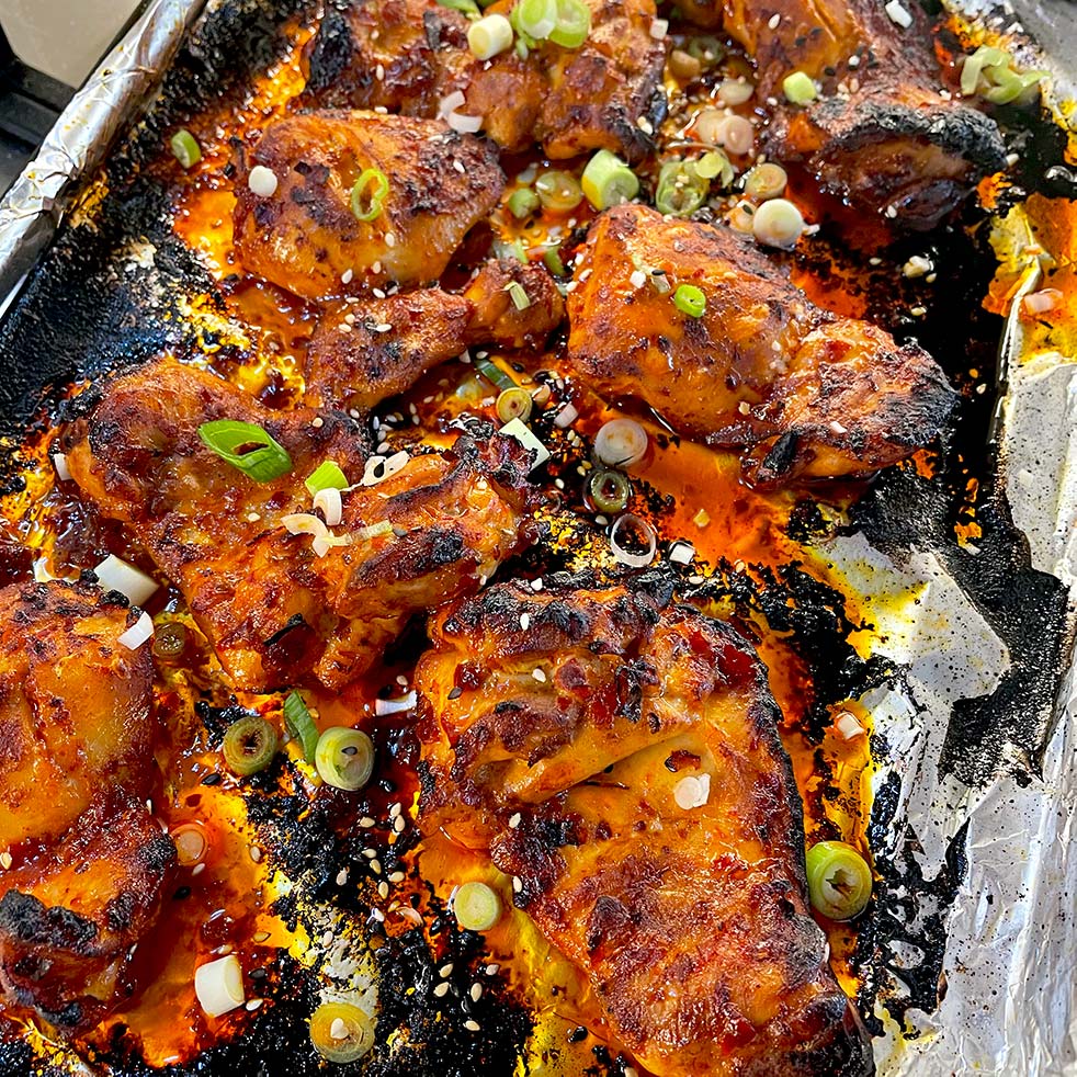 Spicy sticky chicken