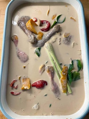 Thai braised duck legs marinating