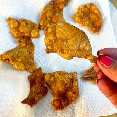 Crisp chicken skin