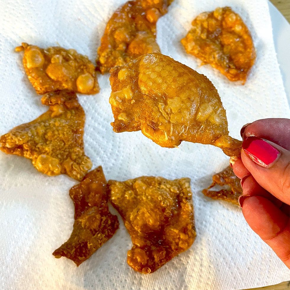 Crisp chicken skin