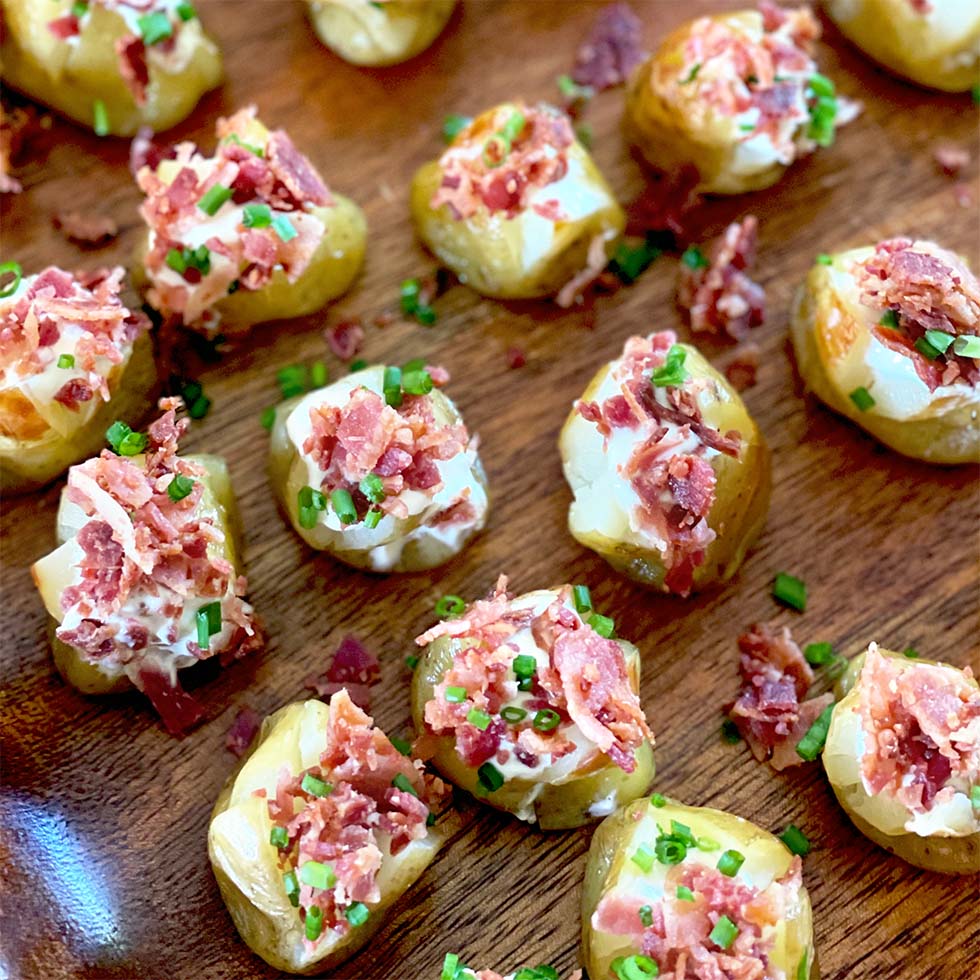 Mini baked potato canape