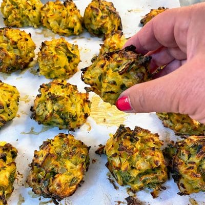 Baked onion bhajis