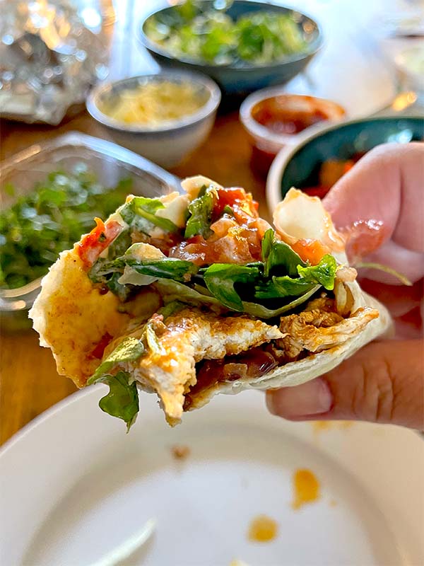 Chicken Fajita served