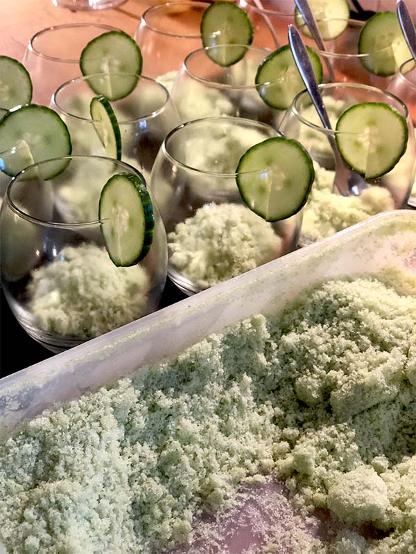 Cucumber Granita served
