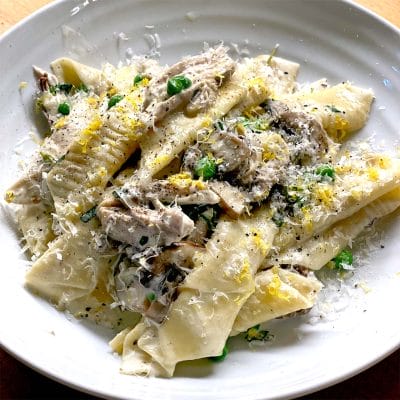 Roast Chicken Mushroom and Herby Pasta