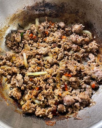 Frying sticky pork