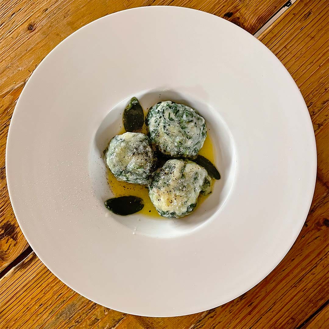Ricotta and spinach dumplings