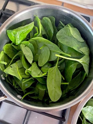 Spinach ready to cook
