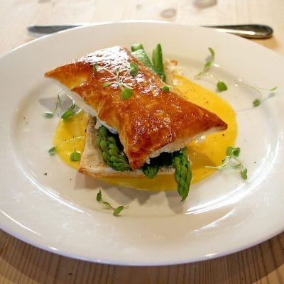 Asparagus pastry sandwich