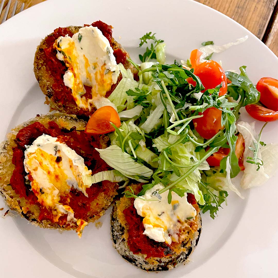 Crumbed aubergine