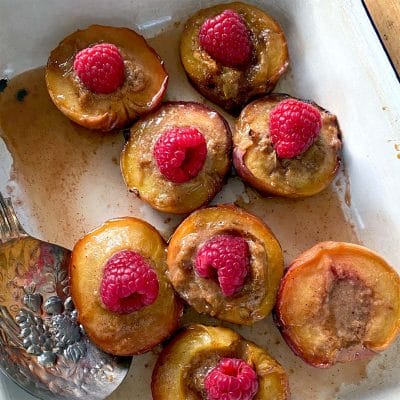 Maple roast peaches