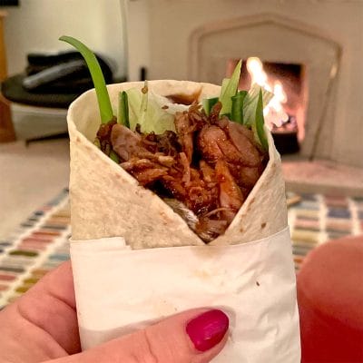 Chinese inspired chicken wraps