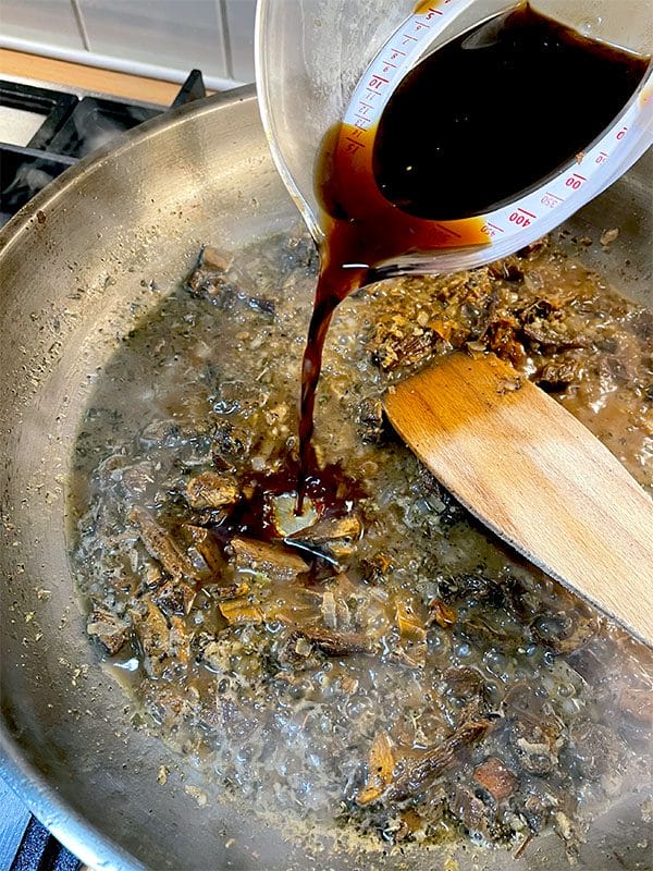 Add Madeira to porcini mushroom sauce