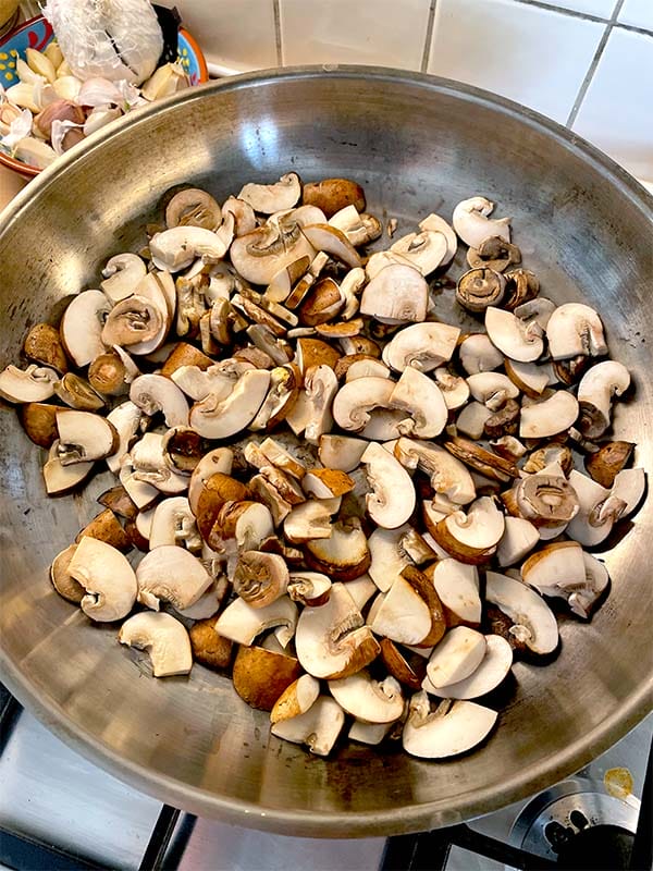 Saute mushrooms