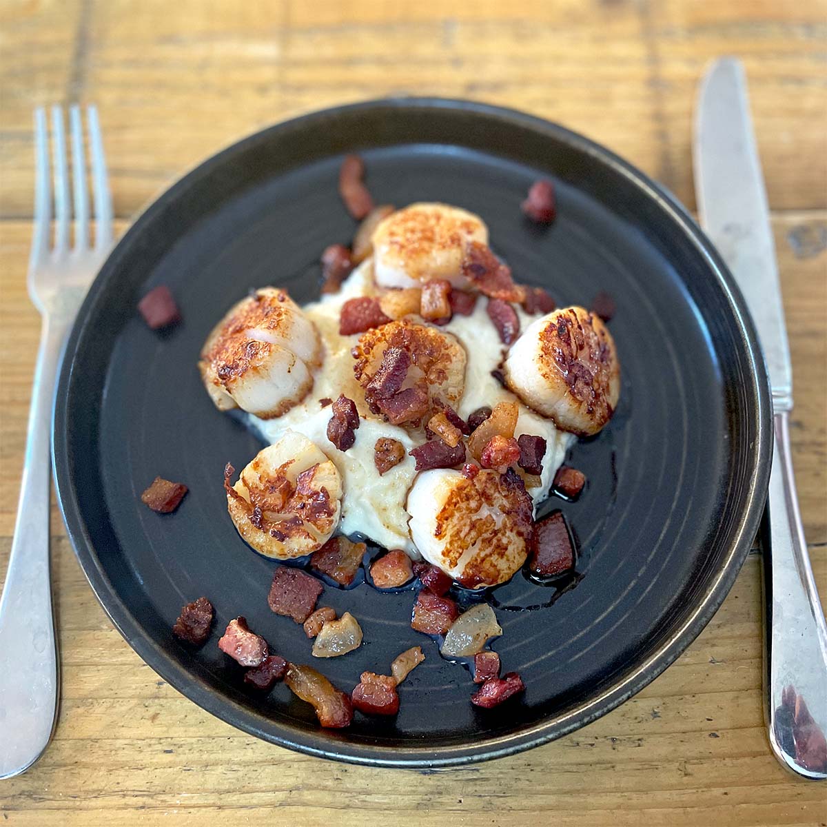 Scallops, Pancetta & Spiced Cauliflower Purée