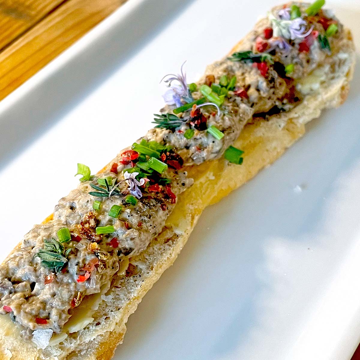 Ciabatta Crisp Bread with Truffled Mushroom Paté