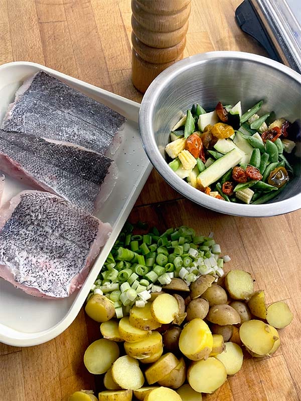 Pan cooked hake ingredients
