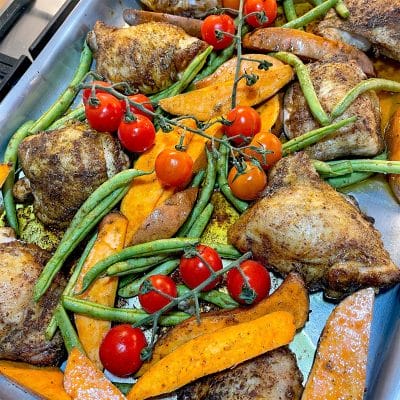 Jerk chicken tray bake