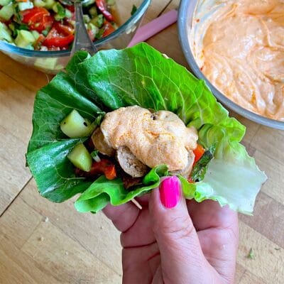 Merguez sausage lettuce wraps
