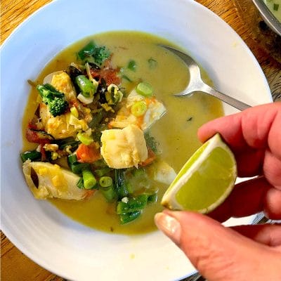Fish, tomato and coconut curry