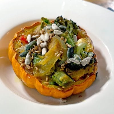 Vegetable Curry Stuffed Munchkin Pumpkin