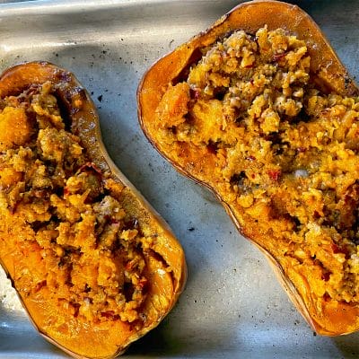 Sausage Stuffed Butternut Squash