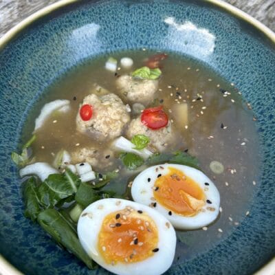 Asian Style Matzo Ball Chicken Broth