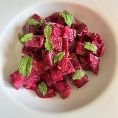 Roast Beetroot Salad with Caraway & Mint