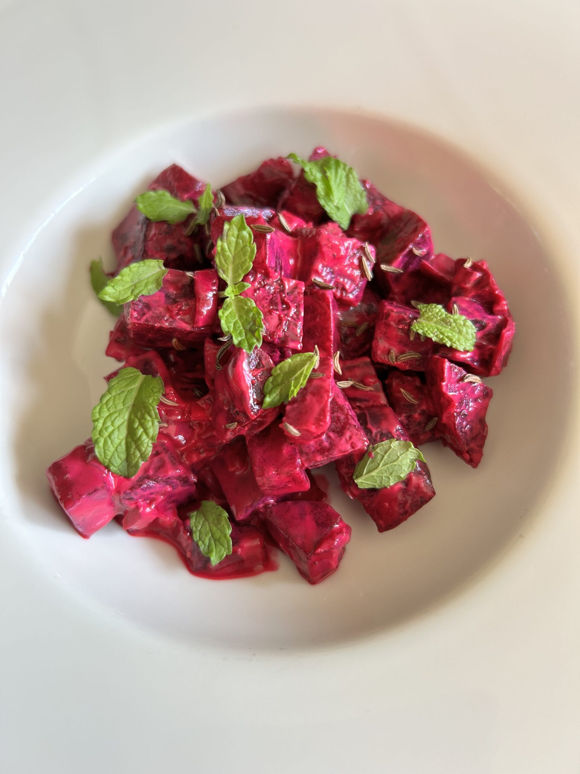 Roast Beetroot Salad with Caraway & Mint