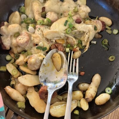 Baked Baby Potatoes with Chorizo & Cheese